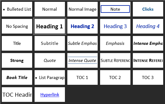 Word’s Styles gallery populated with the team’s custom ADA styles after running the macro.